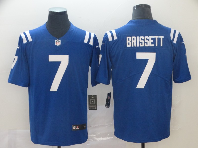 Men Nike Indianapolis Colts 7 Brissett 2019 Vapor Untouchable blue Inverted Legend Limited Jersey